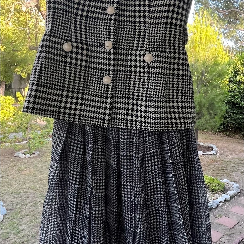 Self-Portrait Houndstooth Tailored Midi Dress - Picture 9 of 9